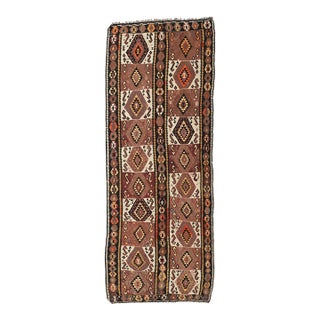 Decorative Vintage Turkish Kars Kilim Rug - 4`2″ X 11`4″ For Sale