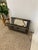 Metal Mid-Century Modern Brass Toned and Black Enamel Metal Magazine Rack With Atomic Geometric Mesh Design. For Sale - Image 7 of 7