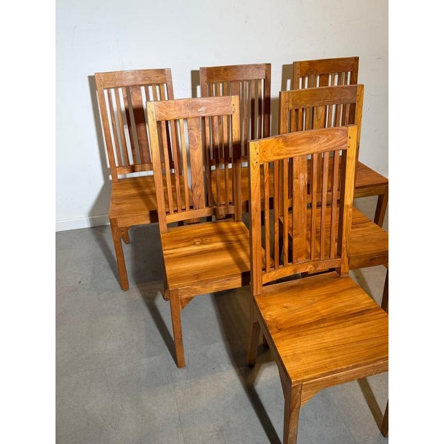 Teak Dining Chairs, Set of 6 For Sale - Image 5 of 8