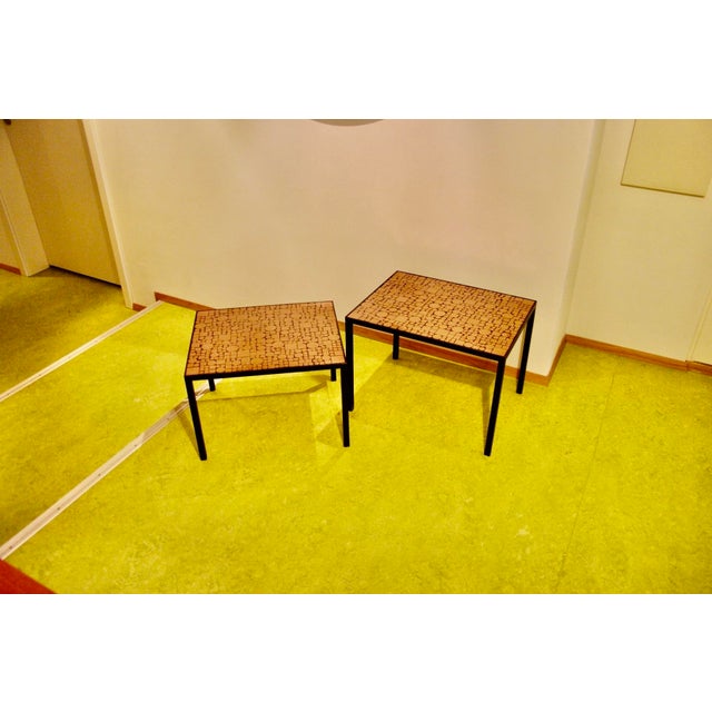 Black Limited Edition Copper Mosaic Coffee Tables by Robert Hirche for Rosenthal, 1970s, Set of 2 For Sale - Image 8 of 9