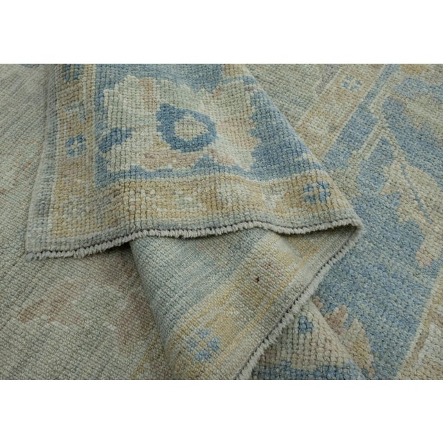 Blue Turkish Oushak Rug 5'4" x 6'9" #17243 For Sale - Image 8 of 8