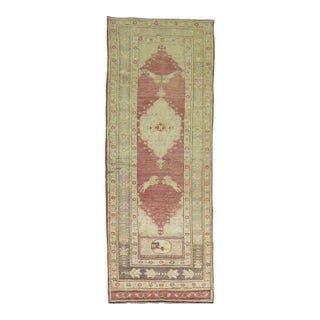 Early 21st Century Soft Red Turkish Lion Pictorial Runner - 3'4" x 10'7" For Sale