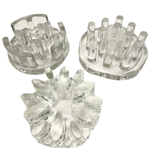 Glass Food or Tea Warmers, Germany, 1970s, Set of 3
