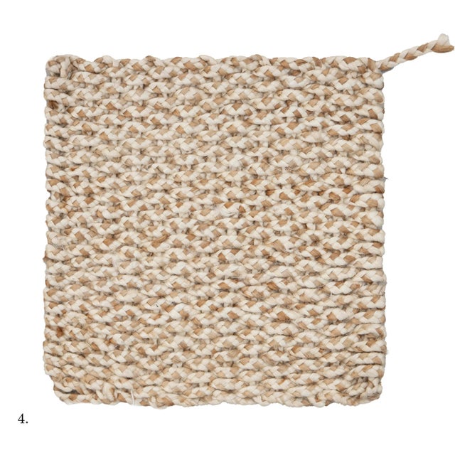 Abaca Natural Premium Braid and Style Fiber Rugs 2x2Ft. For Sale - Image 10 of 12