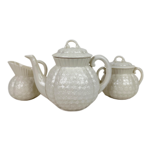 1940s Lenox Hawthorne White Tea Set- 3 Pieces