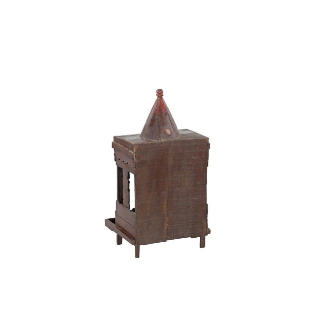 Indian Vintage Indian Folk Art Painted Teakwood Temple For Sale - Image 3 of 3