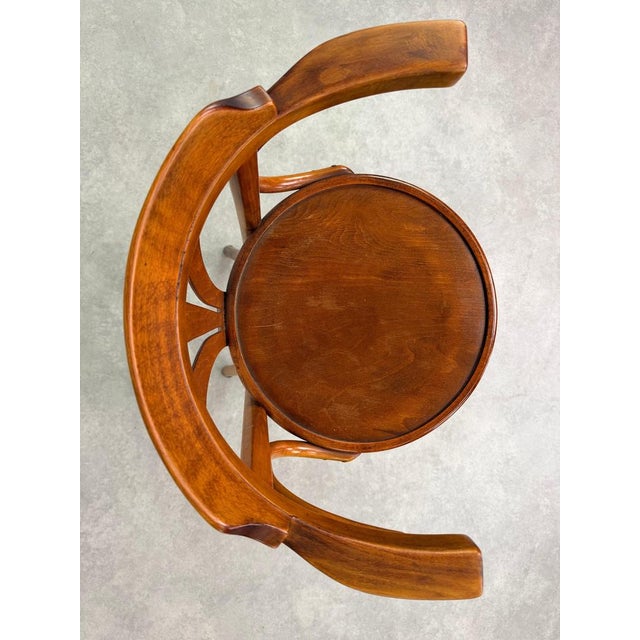Bentwood Bar Stool with Armrest, 1940s For Sale - Image 11 of 14