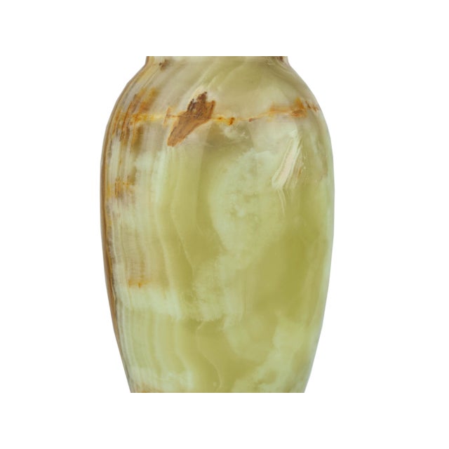 Brown Mid 20th Century Solid Onyx Carved Traditional Urn Design Vase For Sale - Image 8 of 12