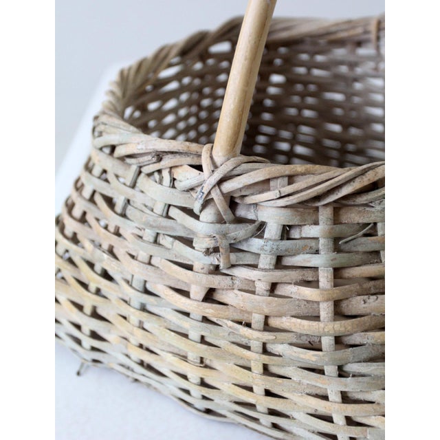Vintage Handwoven Cottage Basket For Sale - Image 10 of 12