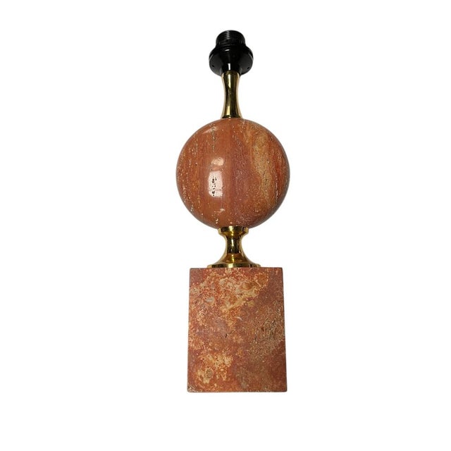 Red Pink Travertin Lamp by Barbier, 1970s For Sale - Image 8 of 9
