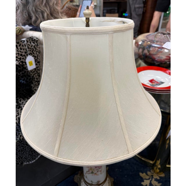 1930s 1930s Victorian Hand Painted Floral Roseart Shade Banquet Lamp 35in For Sale - Image 5 of 8