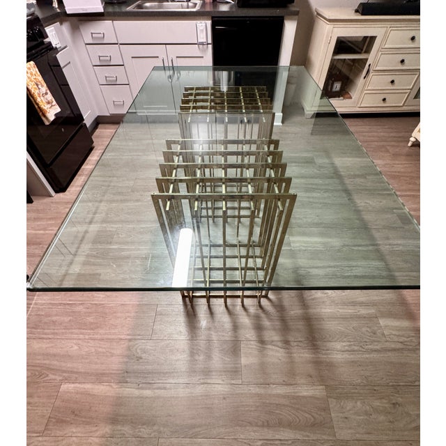 Postmodern Post Modern Glass Dining Table For Sale - Image 3 of 6
