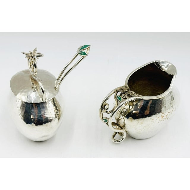 Emilia Castillo Vintage Emilia Castillo Taxco Creamer Pitcher, Covered Sugar Bowl & Spoon For Sale - Image 4 of 18