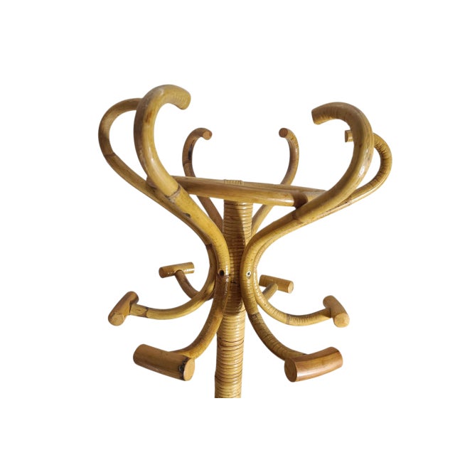 Vintage Standing Coat Rack in Bamboo, 1950s For Sale - Image 4 of 7