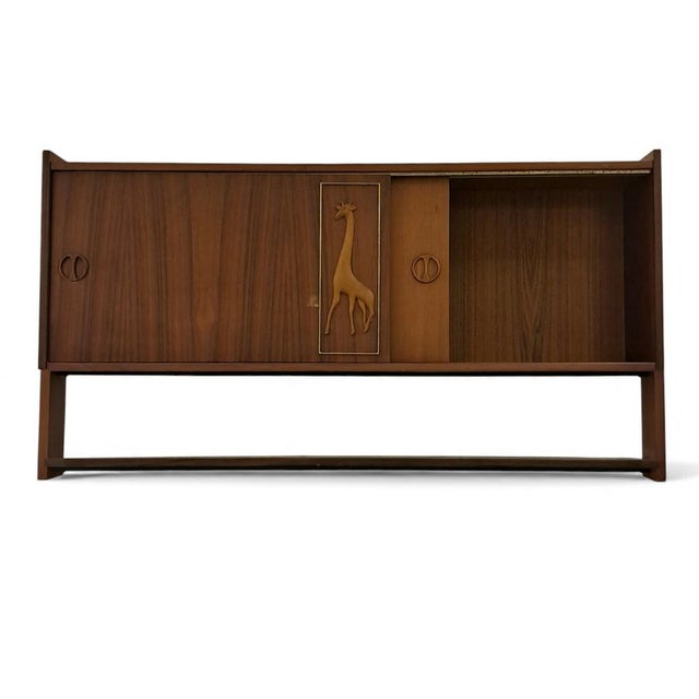 Metal Mid-Century Modern Italian Teak and Rosewood Bar Counter with Shelving and Stools, 1950s, Set of 4 For Sale - Image 7 of 15