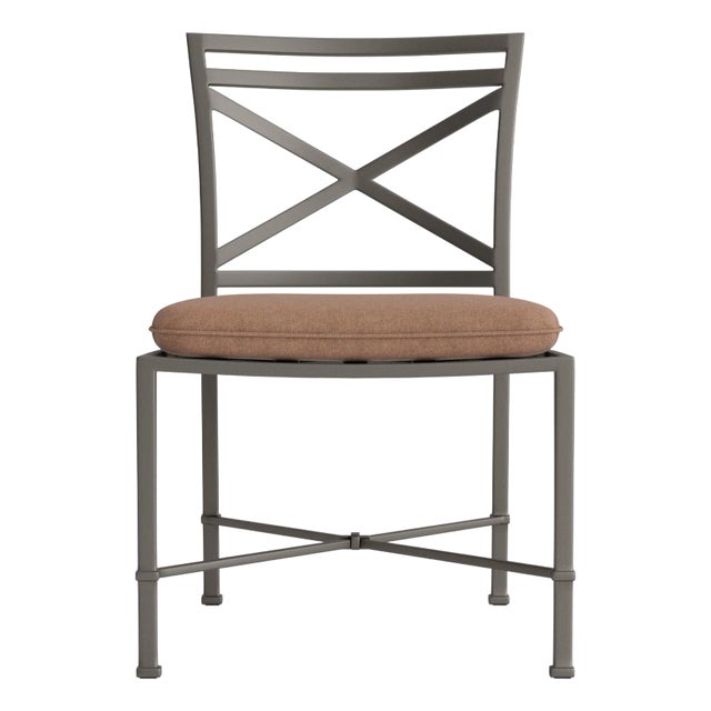 Brown Jordan Venetian Side Chair, Mica frame with Fusion Clay fabric For Sale