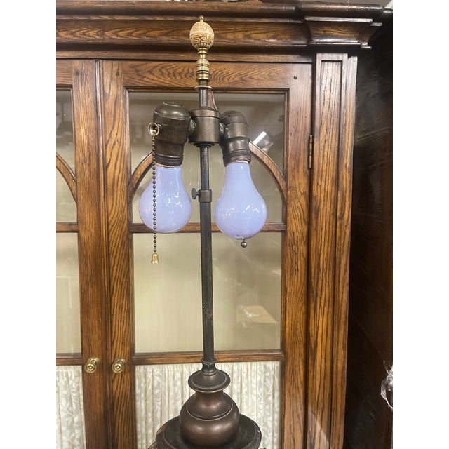 Antique Chinese Elaborately Carved Natural Hard-Stone Table Lamps—A Pair For Sale - Image 18 of 18