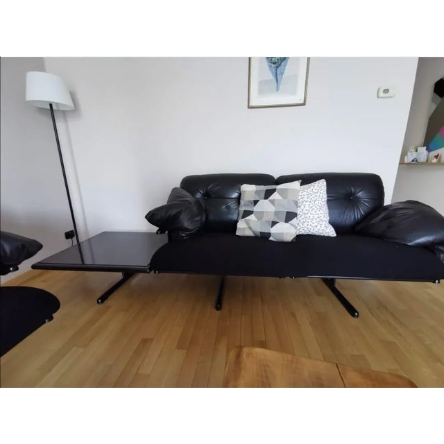 1980s Set of Leather Ouverture Corner Sofa & Marble Coffee Table by Pierluigi Cerri for Frau, 1980s For Sale - Image 5 of 18