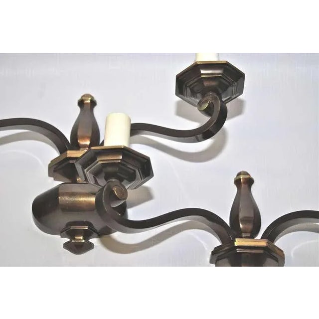 Mid-Century Modern Bronze Wall Lights - a Pair For Sale - Image 3 of 6