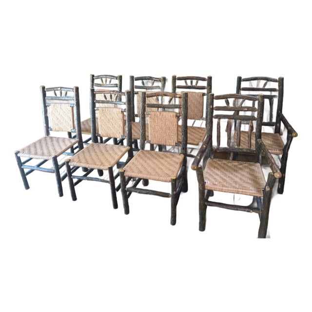 Old Hickory Chair Co. Sapling Dining Chairs Set of 8 For Sale