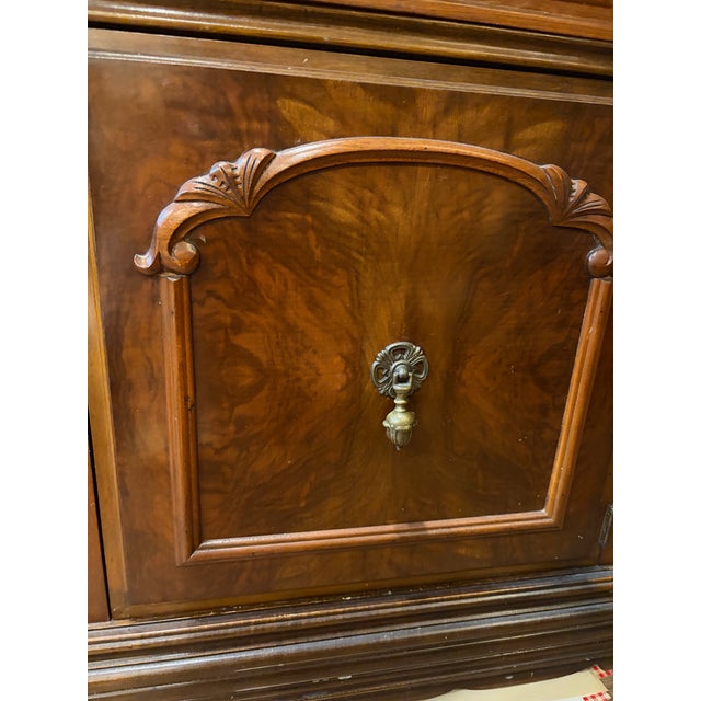 Vintage Carved Wood Display Cabinet / China Cabinet For Sale - Image 4 of 7
