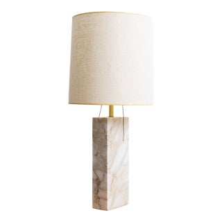 Mid Century Solid Marble Table Lamp For Sale