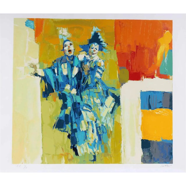 Up for sale is a very large original Artist Proof abstract clown silkscreen serigraph by Nicola Simbari. It is a very...