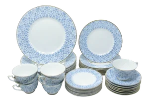 Vintage 1960s Royal Worcester Aragon Dinnerware Set - Near 8 Place Settings - 38 Pieces
