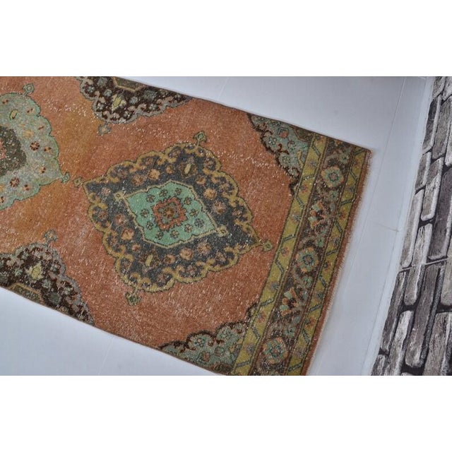 Vintage Turkish Rug, Earth Tones Runner For Sale In Phoenix - Image 6 of 10