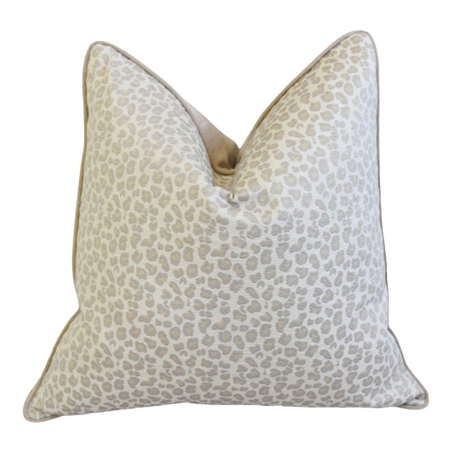 Designer Regal Nikki Luna Animal Leopard Spot Feather/Down Pillow 24" Square For Sale