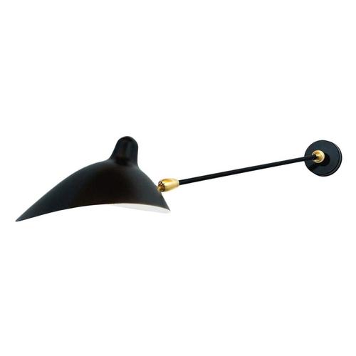 Mid-Century Modern Black One Stright Arm Two Swivels Wall Lamp by Serge Mouille For Sale - Image 10 of 10