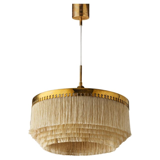 Cream Vintage Pendant Lamp by Hans-Agne Jakobsson, 1960s For Sale - Image 8 of 8