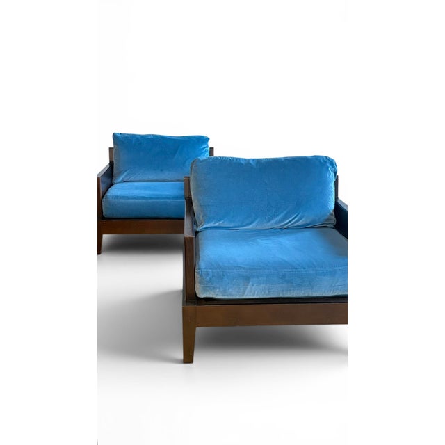 Pair of Christian Liaigre "Opium" Club Chairs in Velvet For Sale In Philadelphia - Image 6 of 10