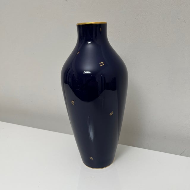 Cobalt Blue Porcelain Vase from Nationale De Sevres, France, 1960 For Sale - Image 12 of 17