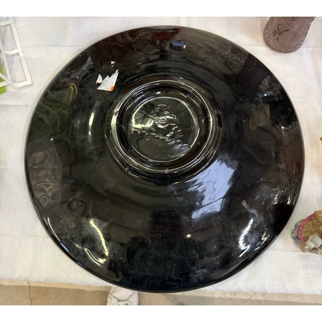 Large Art Deco Hand Painted Multicolor Platter Artist Signed 1993 18in Beautiful large 18in platter Excellent condition no...