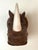 Wood Large Hand Carved Wood Rhinoceros Head Wall Hanging For Sale - Image 7 of 8