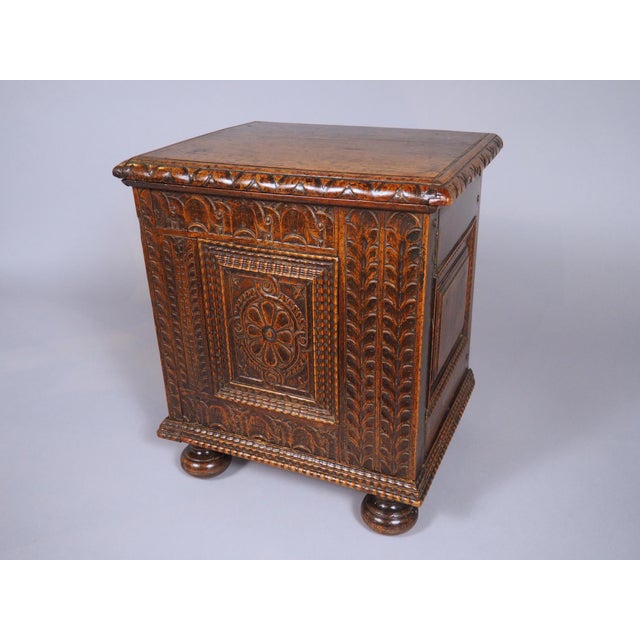 18th Century French Carved Walnut Tabouret Cabinet For Sale - Image 16 of 17