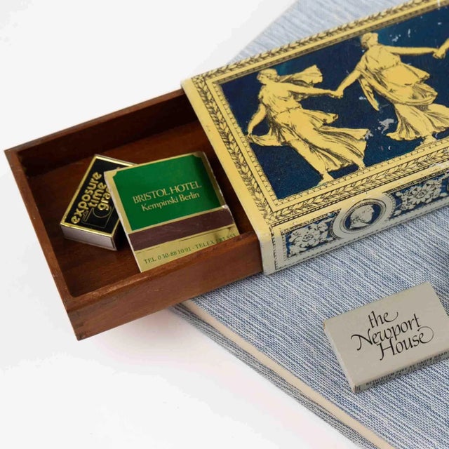 Vintage Greek Muses Metal Decorative Box With Sliding Wood Interior For Sale In New York - Image 6 of 13