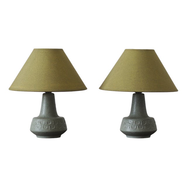 Scandinavian Ceramic Table Lamps, Set of 2 For Sale