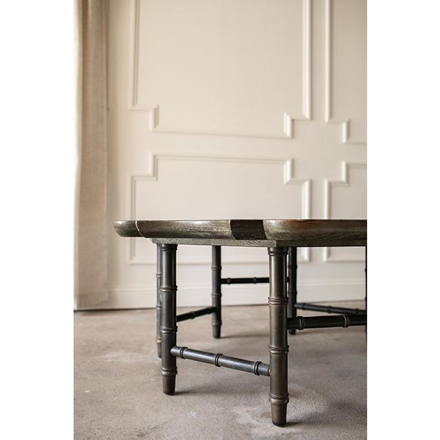 1980s Kittinger Octagonal Chinese Chippendale Faux Bamboo Coffee Table, Original Gold Leaf Finish For Sale - Image 14 of 16