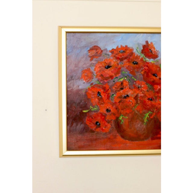 M Carlsson, Poppies, 1990s, Oil on Canvas, Framed For Sale - Image 8 of 10