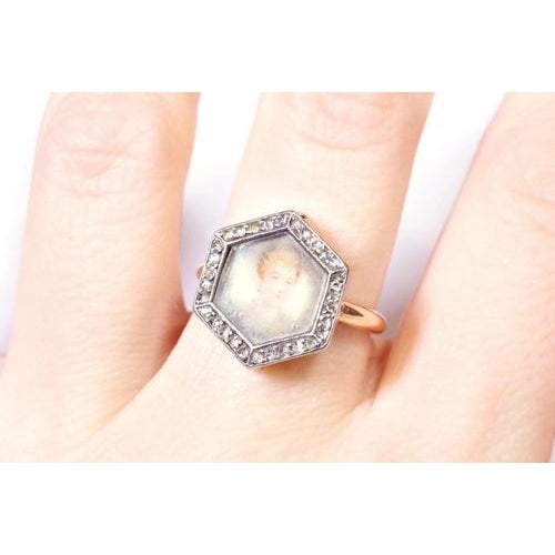 Georgian Diamond Portrait Ring For Sale - Image 5 of 11