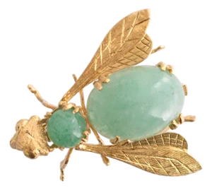 Aventurine Wasp Brooch