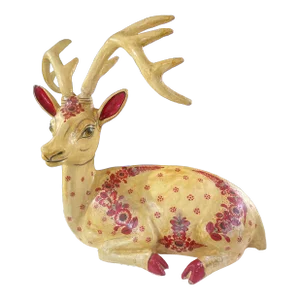 1970s Signed Sergio Bustamante Papier-Mâché Large Sculpture of a Deer