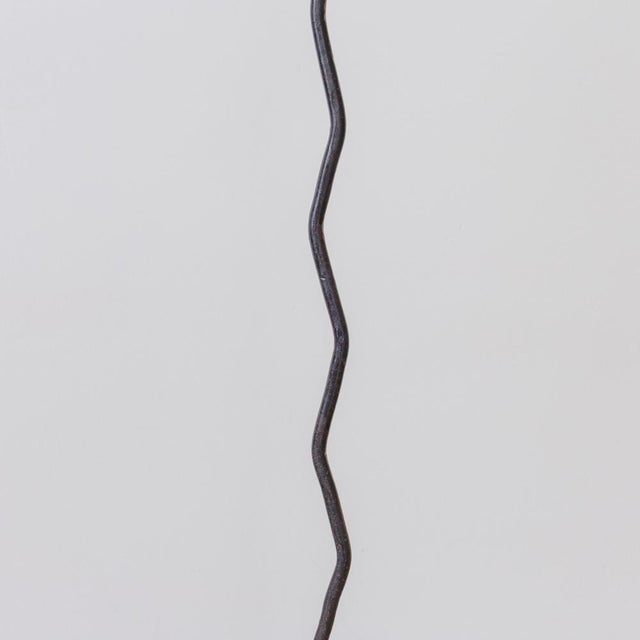 Metal 1950s Tall French Iron Wavy Candlestick For Sale - Image 7 of 10