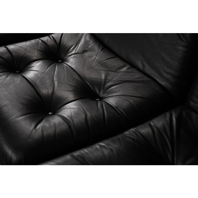 Vintage German Leather and Chrome Modular Sofa from Klöber, 1980s, Set of 4 For Sale - Image 12 of 18