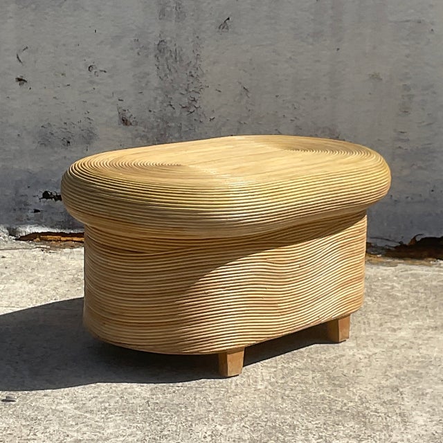 Vintage Coastal Pencil Reed Coffee Table Chairish