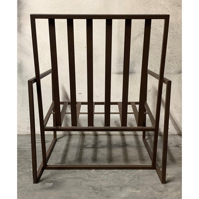 Brown New Outdoor Armchair in Wrought Iron For Sale - Image 8 of 13