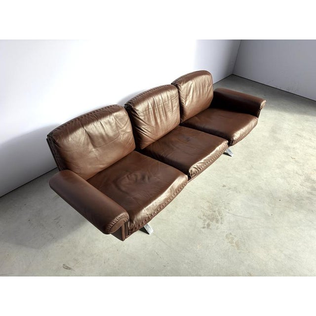 Metal DS31 Sofa in Brown Leather from de Sede, 1970s For Sale - Image 7 of 11