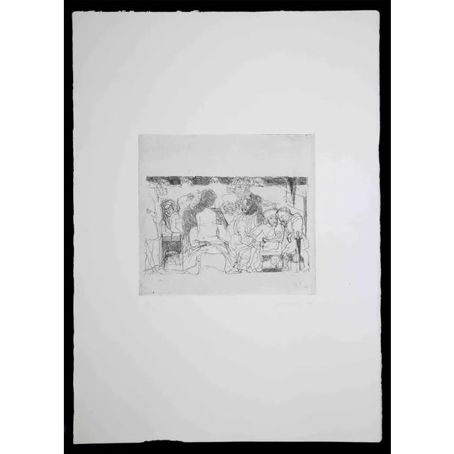 Composition is an original Etching and Drypoint realized by Paul Petit in 1964. Hand-signed. Numbered, 41/50. The artwork...